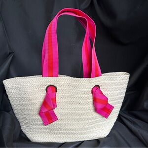 Mark & Graham Ribbon Straw Beach Tote